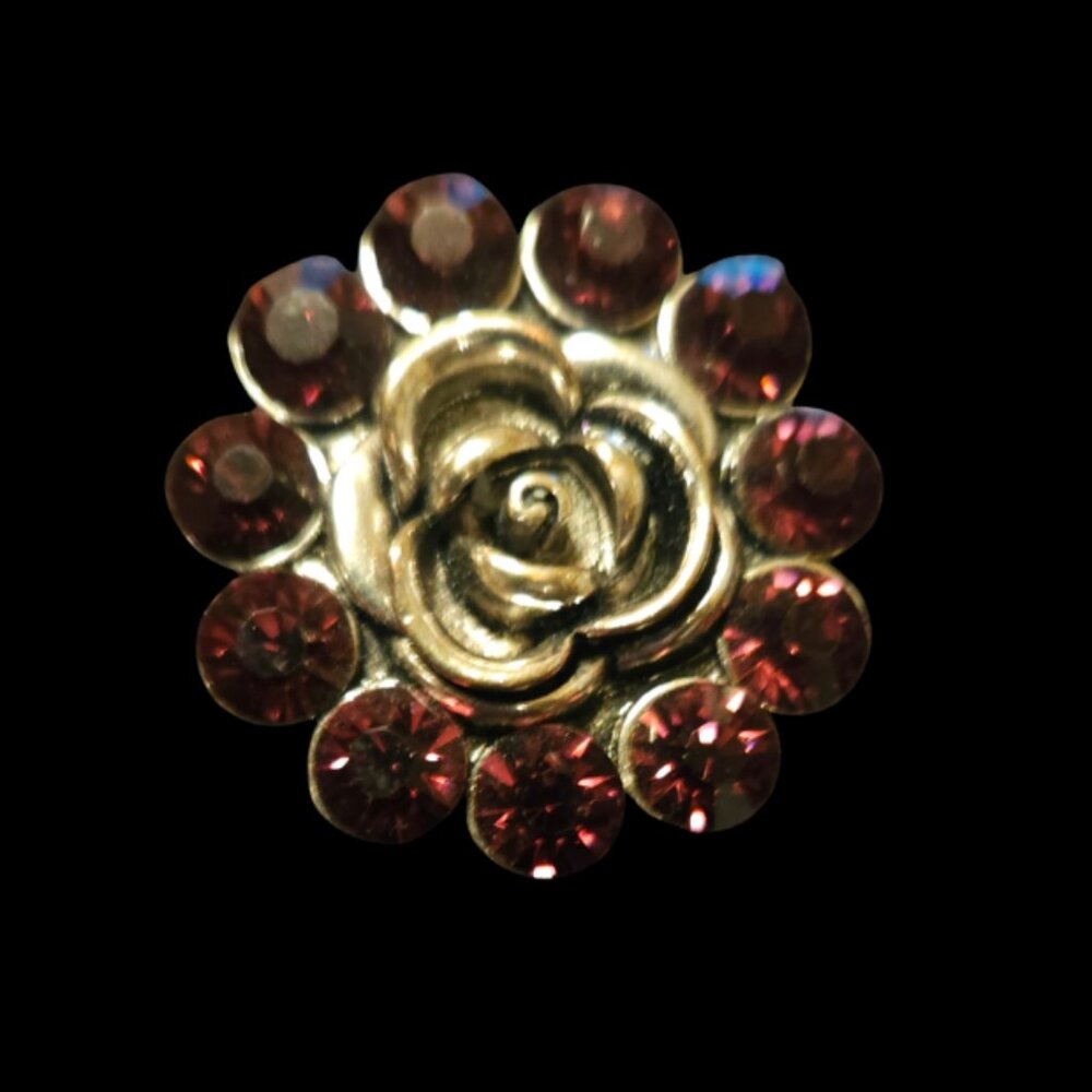 18mm Rhinestone Flower Snap Charm